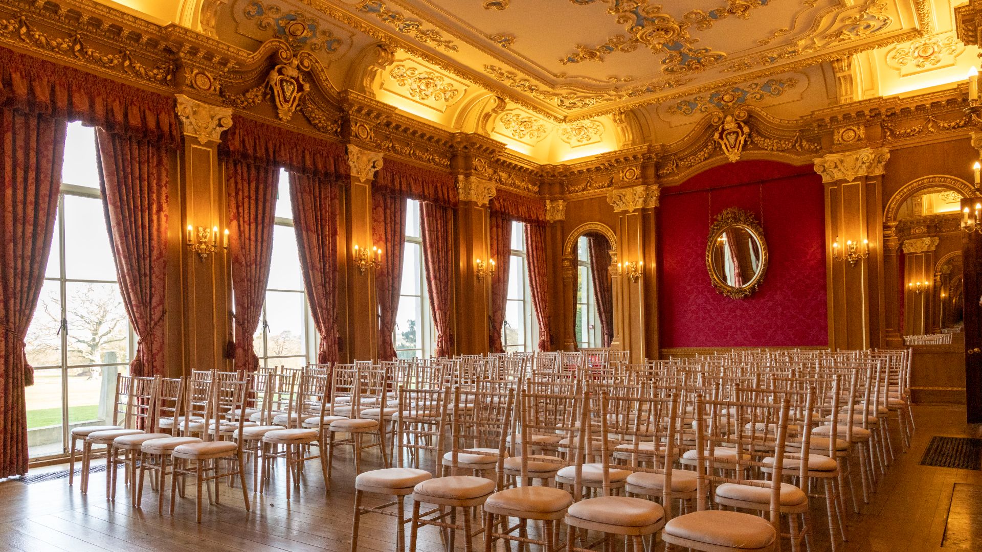 The Banqueting Room set out for a wedding ceremony